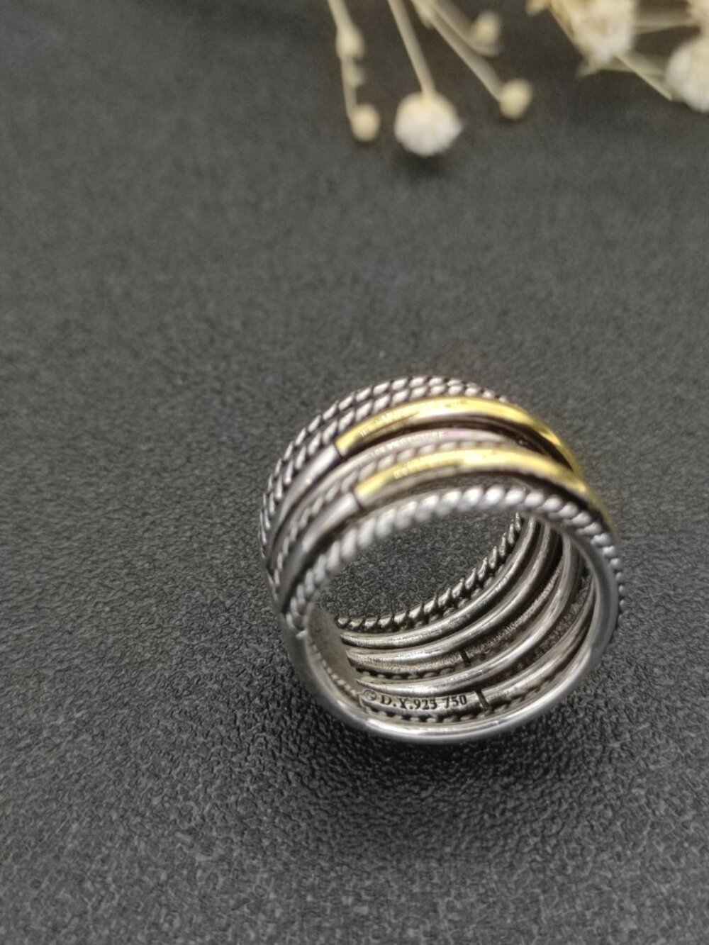 David Yurman 925 Silver Ring with Original Pouch